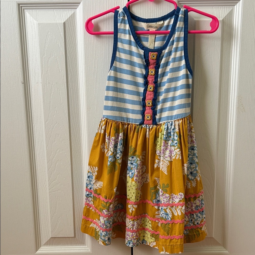Matilda Jane Blue Striped and Yellow Floral Dress